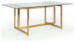 Julian Bowen Minori Glass 6 Seater Dining Table - Gold - thumbnail 2