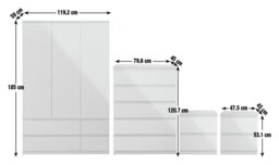 Argos Home Jenson 4 Piece 3 Door Wardrobe Set - White Gloss - thumbnail 2