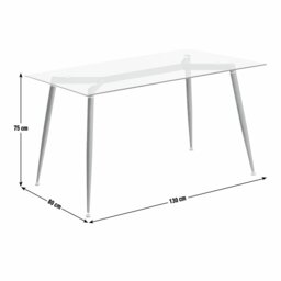 Habitat Beni Glass 4 Seater Dining Table - Black - thumbnail 2