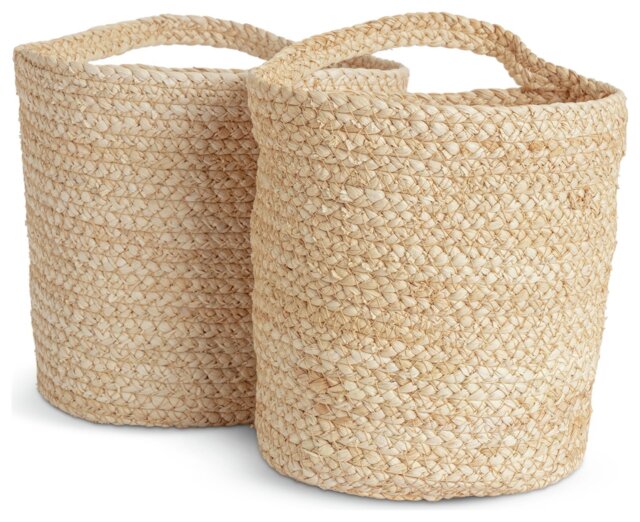 Habitat Corn Husk Woven Hanging Basket - Natural