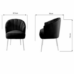GFW Pettine Velvet Accent Chair - Black - thumbnail 2
