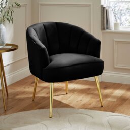 GFW Pettine Velvet Accent Chair - Black - thumbnail 1