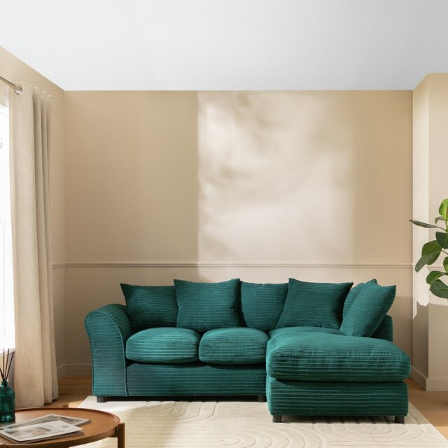 Argos Home Harry Small Right Hand Cord Corner Sofa - Teal - image 1