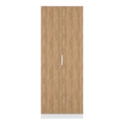 Livara Ready Assembled Orillia 2 Door Wardrobe - White & Oak - thumbnail 2