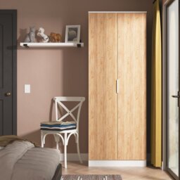 Livara Ready Assembled Orillia 2 Door Wardrobe - White & Oak