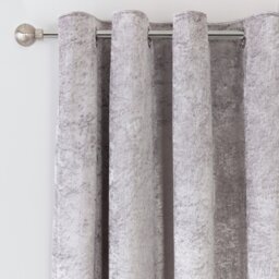 Argos Home Crushed Velvet Eyelet Curtains - Grey - 117x183cm