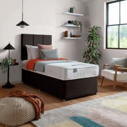 Silentnight Hatfield Single Memory Divan Bed - Charcoal - thumbnail 1