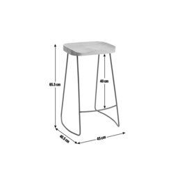 Habitat Arte Metal Bar Stool - Oak - thumbnail 2