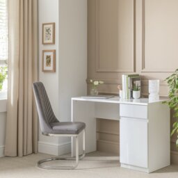 Argos Home Jenson 1 Drawer Office Desk - White Gloss - thumbnail 2