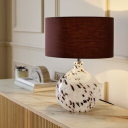Habitat Confetti Glass Table Lamp - Grey & Brown - thumbnail 1