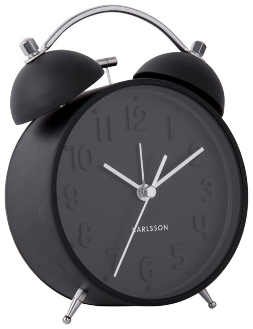 Karlsson Iconic Analogue Alarm Clock - Black