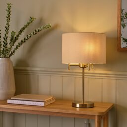 Argos Home Candelabra 45cm Steel Table Lamp - Brass &Natural - thumbnail 2