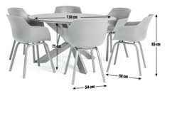 Habitat Aegaen 6 Seater Metal Patio Set - Grey - thumbnail 2