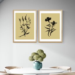 East End Prints Inky Botanical Oak Frame Art Print - A3 - thumbnail 1