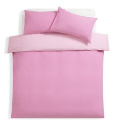 Habitat Polycotton Pink Reversible Bedding Set - Double - thumbnail 2