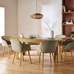 Argos Home Miami Oak Extend Dining Table & 6 Natural Chairs - thumbnail 1