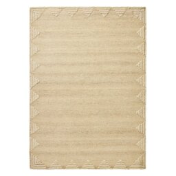 Habitat Diamond Border Beige Wool Rug - 160x230cm - thumbnail 2