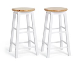 Habitat Pair of Wooden Bar Stools - Two Tone - thumbnail 1