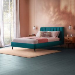 Silentnight Octavia Superking Velvet Bed Frame - Teal - thumbnail 1