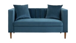 Argos Home Everly Velvet 2 Seater Sofa - Blue - thumbnail 1