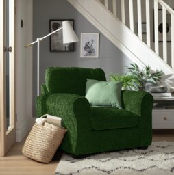 Argos Home Taylor Fabric Chair - Green - thumbnail 2