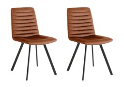 Argos Home Keaton Pair of Velvet Dining Chairs - Copper - thumbnail 1