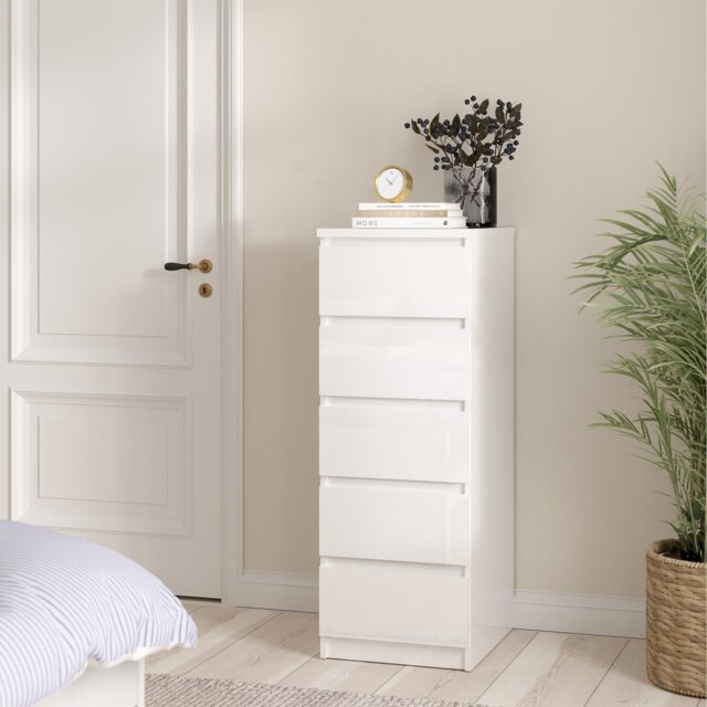 Furniture To Go Naia 5 Drawers Chest - White - image 1