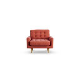 Habitat Fenner Fabric Armchair - Papaya - Ash Leg