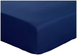 Habitat Cotton Rich 180 TC Plain Navy Fitted Sheet - King - thumbnail 1