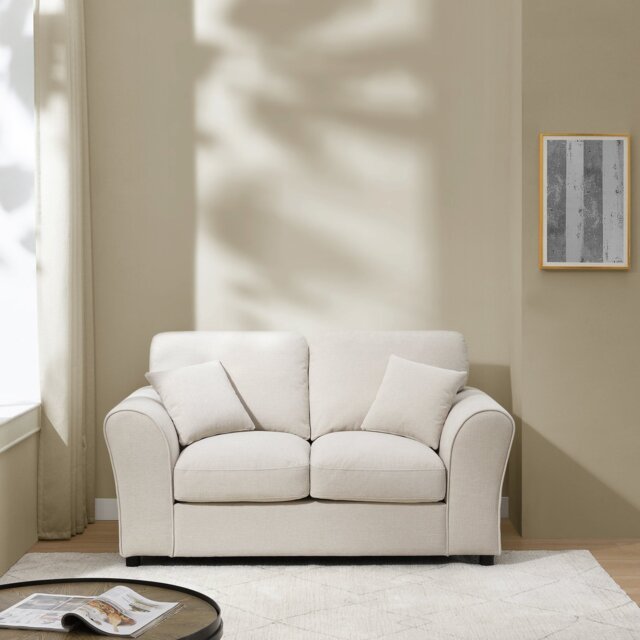 Argos Home Harry Chenille 2 Seater Sofa - Natural - image 1