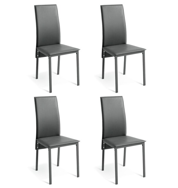 Argos Home 4 Lido Metal Dining Chairs - Grey - image 1