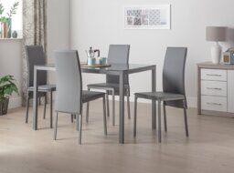Argos Home 4 Lido Metal Dining Chairs - Grey - thumbnail 2