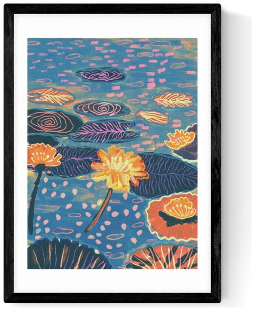 East End Prints Magic Pond Black Frame Art Print - A3 - image 1