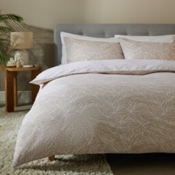 Argos Home Leaf Print Natural Bedding Set - King size