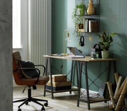 Habitat Trestle Table Office Desk - Oak Effect - thumbnail 2