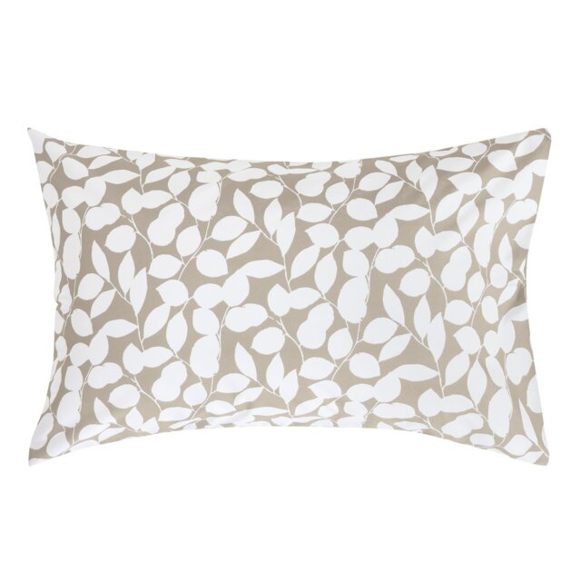 Argos Home Polycotton Floral Leaf Beige Pillowcase - image 1