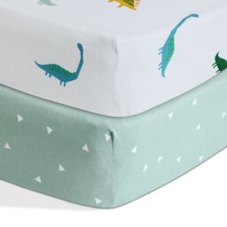 Habitat Cotton Jersey Little Dino Nursery Fitted Sheet - Cot