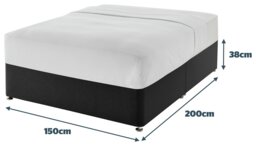 Silentnight Kingsize Divan Bed Base - Charcoal - thumbnail 2