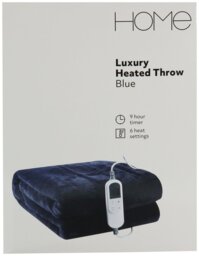 Home Blue Heated Throw by Argos
