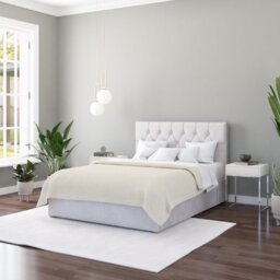 Aspire Olivier Kingsize Velvet End Lift Ottoman Bed - Silver - thumbnail 1