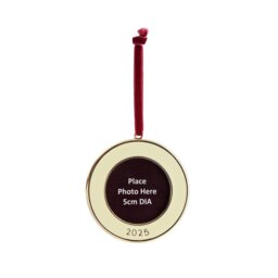 Habitat Single Gold Round Photo Frame Christmas Decoration - thumbnail 2