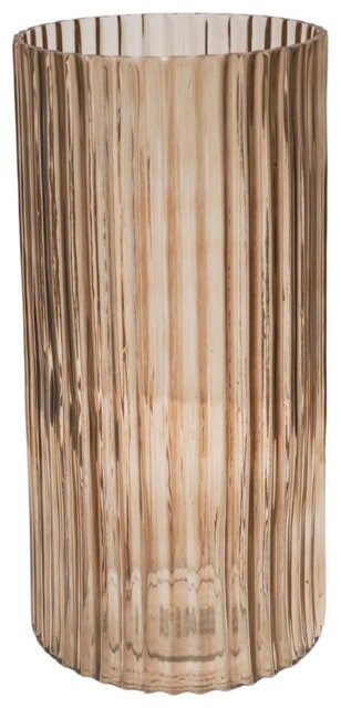Ivyline Daphne Ribbed Glass Vase - Apricot - image 1