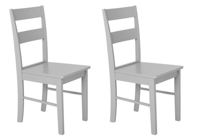 Argos Home Chicago Pair of Solid Wood Dining Chair- Grey - image 1