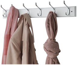 Habitat 6 Piece Double Chrome Coat Hooks - White - thumbnail 2