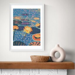 East End Prints Magic Pond White Frame Art Print - A2