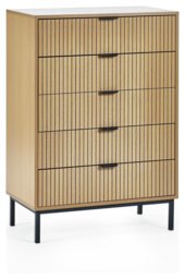 Julian Bowen Sia 5 Drawer Chest - Beige - thumbnail 2