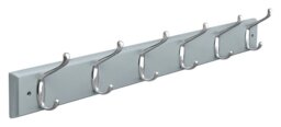Habitat Pack of 6 Double Coat Hooks - Grey - thumbnail 1