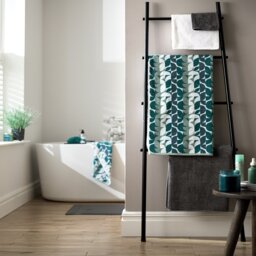 Habitat Geometric Bath Sheet - Blue & Green