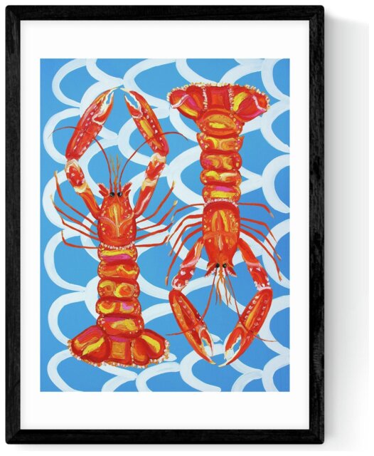 East End Prints Langoustines Black Frame Art Print - A3 - image 1