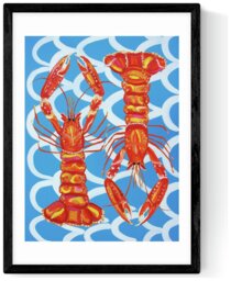 East End Prints Langoustines Black Frame Art Print - A3 - thumbnail 1